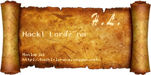 Hackl Loréna névjegykártya